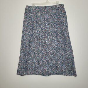 Vintage Liz Claiborne pastel ditsy floral cottagecore a line midi skirt 16